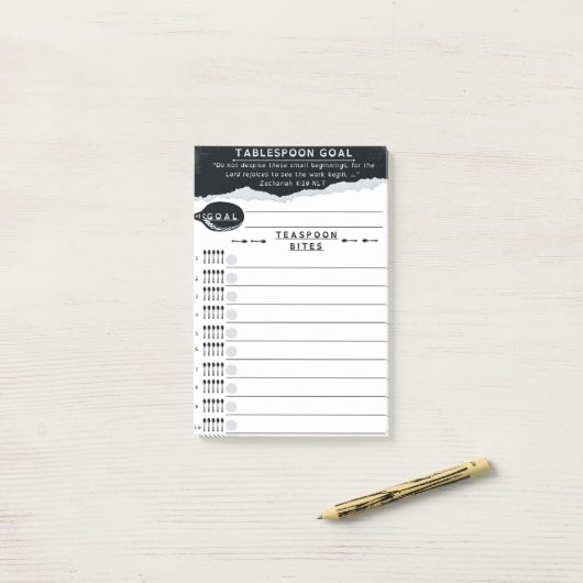 Tablespoon Goals List Post-it Klebezettel (Auf Schreibtisch)