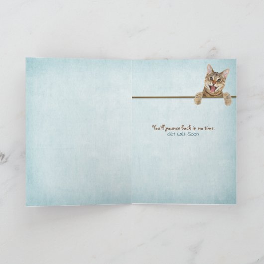 Tablet Katze im Spiegel wird bald gesund Karte (Innenseite)