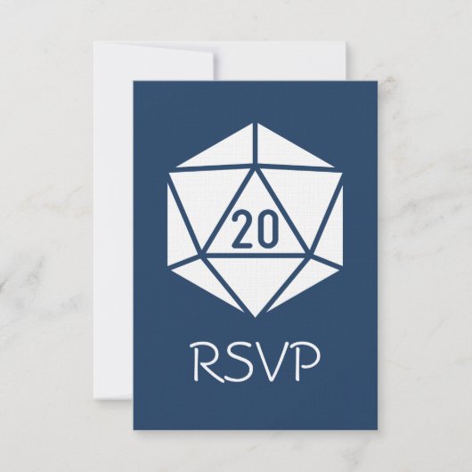 Tabletop Chic auf Navy RSVP Card Karte (Vorderseite)