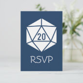 Tabletop Chic auf Navy RSVP Card Karte (Stehend Vorderseite)