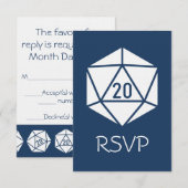 Tabletop Chic auf Navy RSVP Card Karte (Vorne/Hinten)