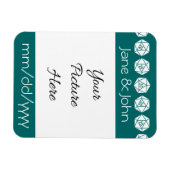 Tabletop Chic im Aquamarinen Rett-the-Date-Magnet Magnet (Horizontal)