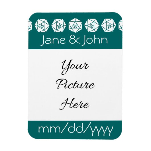 Tabletop Chic im Aquamarinen Rett-the-Date-Magnet Magnet (Vertikal)