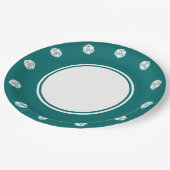 Tabletop Chic in Aquamariner Papierplatte Pappteller (Schrägansicht)