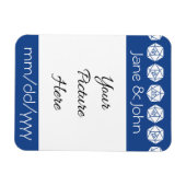 Tabletop Chic in Blue Rett-the-Date Magnet (Horizontal)