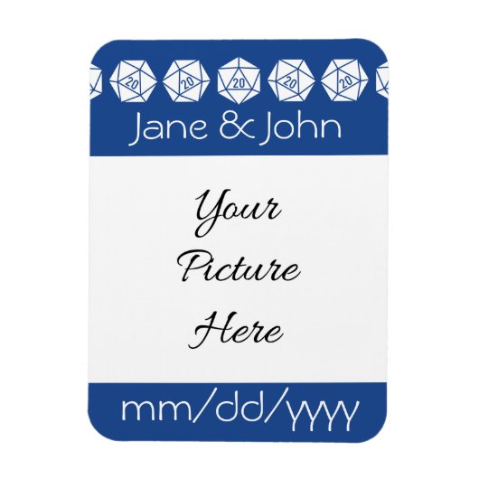 Tabletop Chic in Blue Rett-the-Date Magnet (Vertikal)