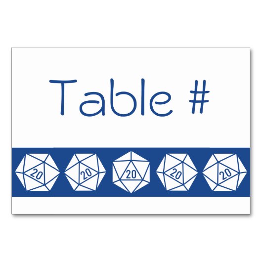 Tabletop Chic in Blue Table Card Tischnummer (Vorderseite)