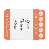 Tabletop Chic in Coral Rett-the-Date Magnet (Horizontal)
