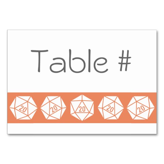 Tabletop Chic in Coral Table Card Tischnummer (Vorderseite)