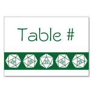 Tabletop Chic in der grünen Tischkarte Tischnummer