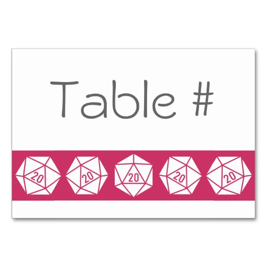 Tabletop Chic in der Himbeerentabelle Tischnummer (Vorderseite)
