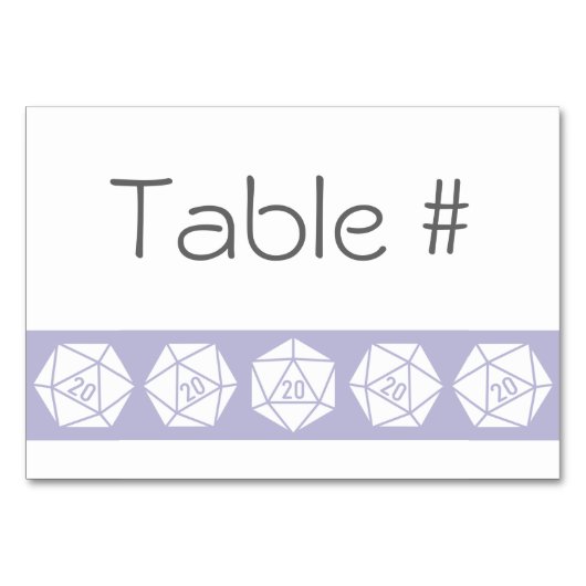 Tabletop Chic in der Lavendel-Tischkarte Tischnummer (Vorderseite)