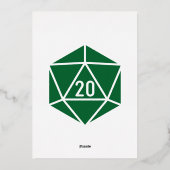 Tabletop Chic in Green Foil Einladung (Rückseite)