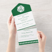 Tabletop Chic in grün All In One Einladung (Abreißen)