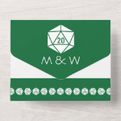 Tabletop Chic in grün All In One Einladung (Rückseite)