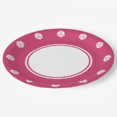 Tabletop Chic in Himbeerpapier-Platte Pappteller (Schrägansicht)