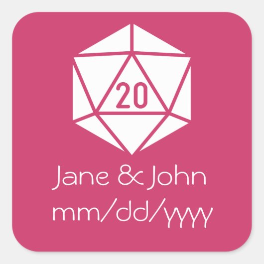 Tabletop Chic in Himbeersticker Quadratischer Aufkleber (Vorderseite)
