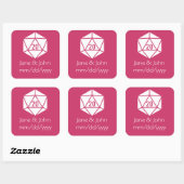 Tabletop Chic in Himbeersticker Quadratischer Aufkleber (Blatt)