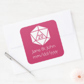 Tabletop Chic in Himbeersticker Quadratischer Aufkleber (Umschlag)