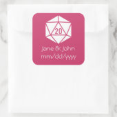 Tabletop Chic in Himbeersticker Quadratischer Aufkleber (Tasche)