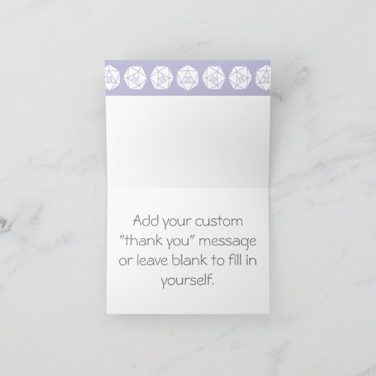 Tabletop Chic in Lavendel Danke Karte (Innenseite)