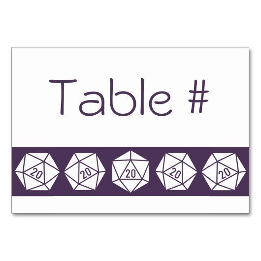 Tabletop Chic in Lila Tafelkarte Tischnummer (Vorderseite)
