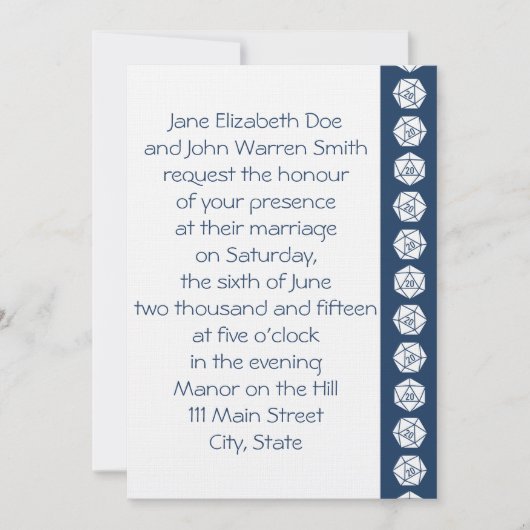 Tabletop Chic in Navy Einladung zur Hochzeit (Vorderseite)