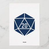 Tabletop Chic in Navy Foil Einladung (Rückseite)