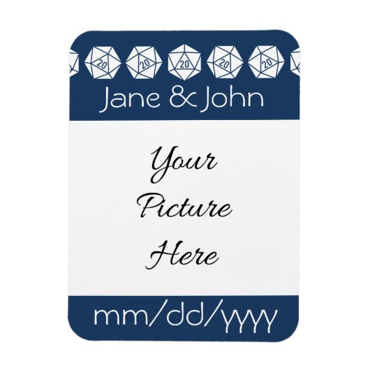 Tabletop Chic in Navy Rett-the-Date Magnet (Vertikal)