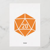 Tabletop Chic in Orange Foil Einladung (Rückseite)
