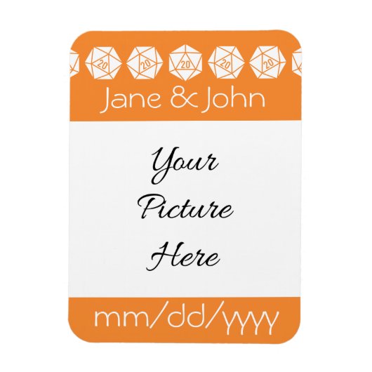 Tabletop Chic in Orange Rett-the-Date Magnet (Vertikal)