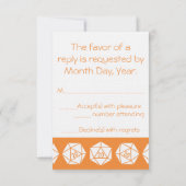 Tabletop Chic in Orange RSVP Karte (Rückseite)