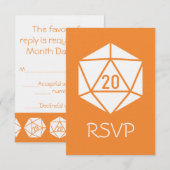 Tabletop Chic in Orange RSVP Karte (Vorne/Hinten)