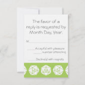Tabletop Chic in Peridot RSVP Card Karte (Rückseite)
