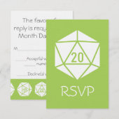 Tabletop Chic in Peridot RSVP Card Karte (Vorne/Hinten)