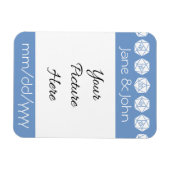 Tabletop Chic in Periwinkle Rett-the-Date Magnet (Horizontal)