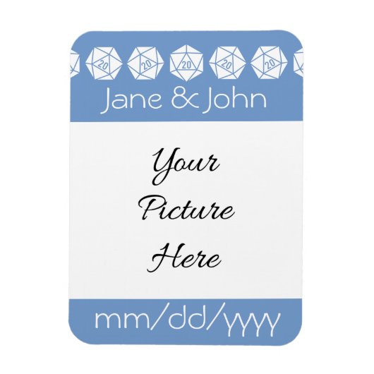 Tabletop Chic in Periwinkle Rett-the-Date Magnet (Vertikal)