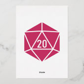 Tabletop Chic in Raspberry Foil Einladung (Rückseite)