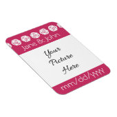 Tabletop Chic in Raspberry Rett-the-Date Magnet (Rechte Seite)