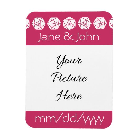 Tabletop Chic in Raspberry Rett-the-Date Magnet (Vertikal)