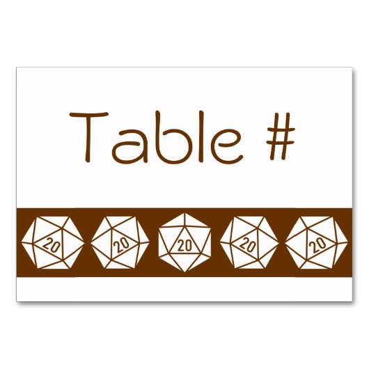 Tabletop Chic in Schokolade Tischnummer (Vorderseite)