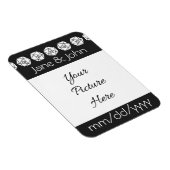 Tabletop Chic in Schwarz Rett-the-Date-Magnet Magnet (Rechte Seite)