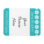 Tabletop Chic in Türkis Rett-the-Date-Magnet Magnet (Horizontal)
