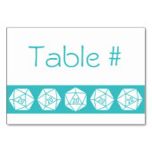 Tabletop Chic in Türkisfarben Tischnummer (Rückseite)