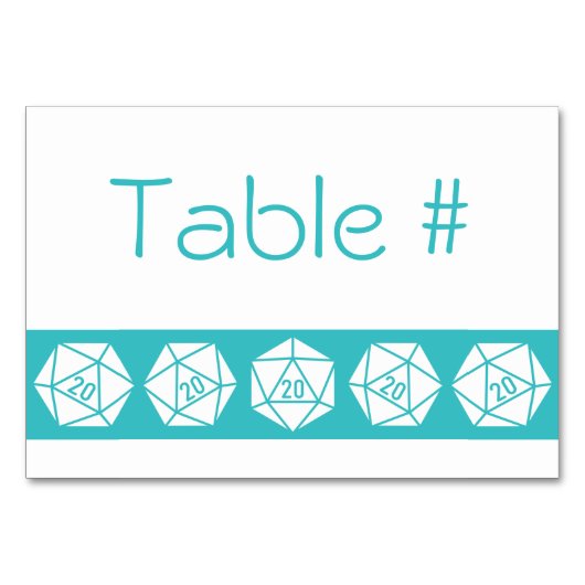 Tabletop Chic in Türkisfarben Tischnummer (Vorderseite)