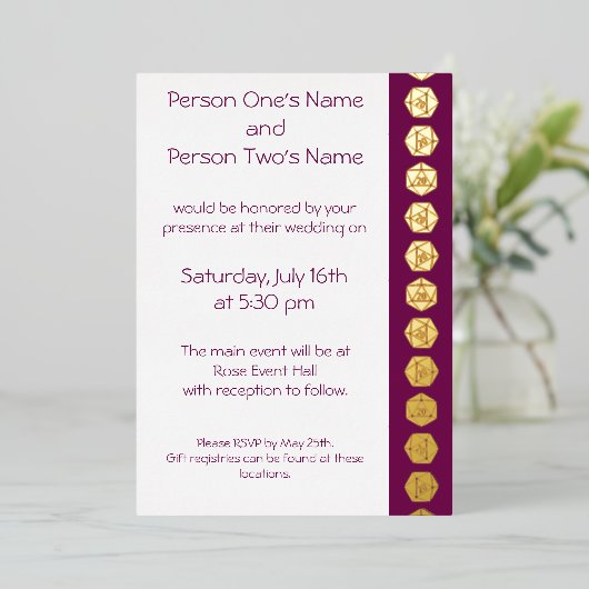 Tabletop Chic in Wine Foil Einladung (Stehend vorne)