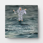 Tabletop Easel mit Leinwand:Jesus läuft auf Wasser Fotoplatte (Vorderseite)