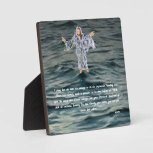 Tabletop Easel mit Leinwand:Jesus läuft auf Wasser Fotoplatte