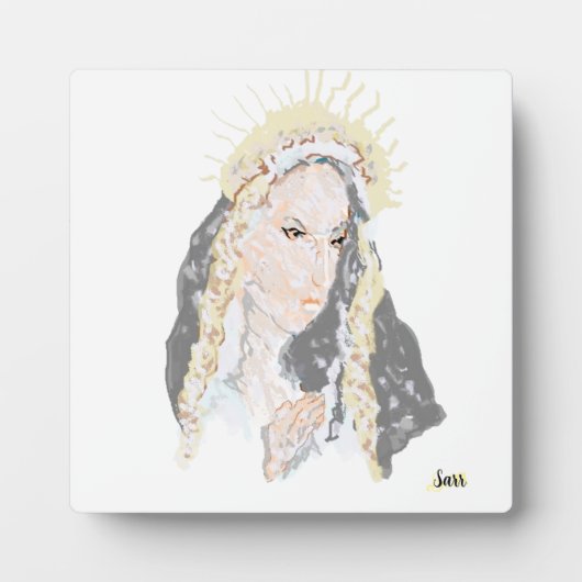 Tabletop Easel mit Leinwand: Jungfrau Mary Fotoplatte (Vorderseite)