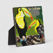 Tabletop Easel mit Leinwand ; Tropicle Birds Fotoplatte (Vorderseite)